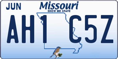 MO license plate AH1C5Z