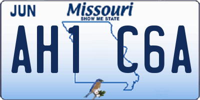 MO license plate AH1C6A