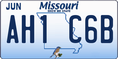 MO license plate AH1C6B