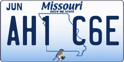 MO license plate AH1C6E