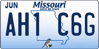 MO license plate AH1C6G