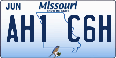 MO license plate AH1C6H