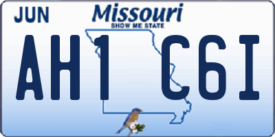 MO license plate AH1C6I