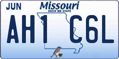 MO license plate AH1C6L