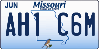 MO license plate AH1C6M