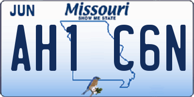 MO license plate AH1C6N