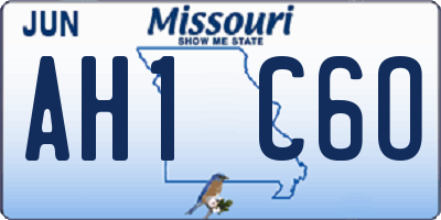 MO license plate AH1C6O