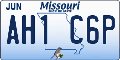 MO license plate AH1C6P