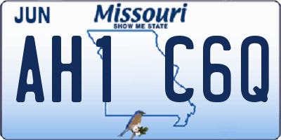 MO license plate AH1C6Q