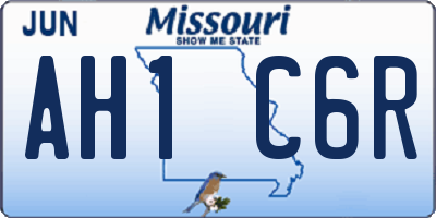 MO license plate AH1C6R