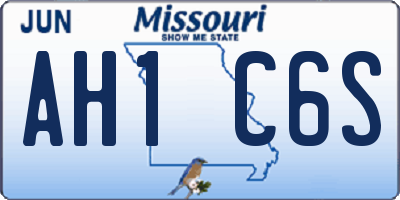 MO license plate AH1C6S