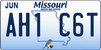 MO license plate AH1C6T