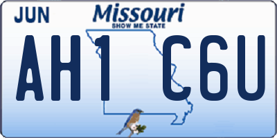 MO license plate AH1C6U