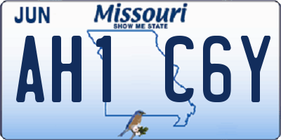 MO license plate AH1C6Y