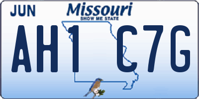 MO license plate AH1C7G