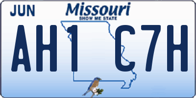 MO license plate AH1C7H