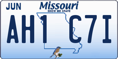 MO license plate AH1C7I