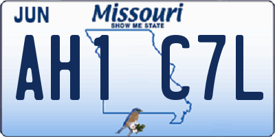 MO license plate AH1C7L