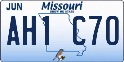 MO license plate AH1C7O