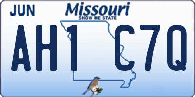 MO license plate AH1C7Q