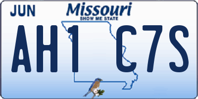 MO license plate AH1C7S