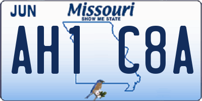 MO license plate AH1C8A