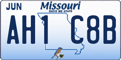 MO license plate AH1C8B