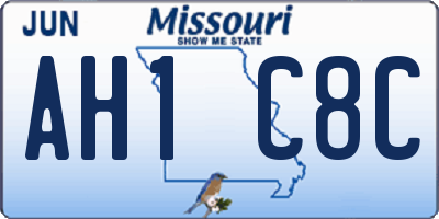 MO license plate AH1C8C