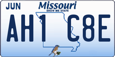 MO license plate AH1C8E