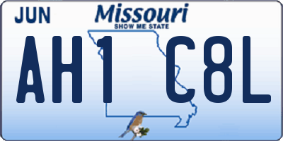 MO license plate AH1C8L