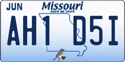 MO license plate AH1D5I