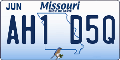 MO license plate AH1D5Q