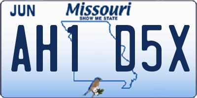 MO license plate AH1D5X
