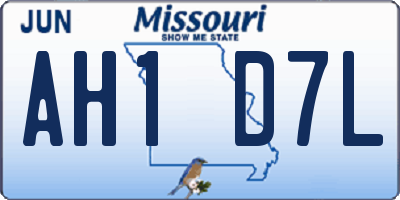 MO license plate AH1D7L