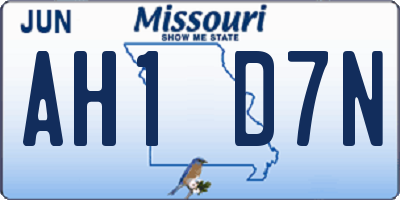 MO license plate AH1D7N