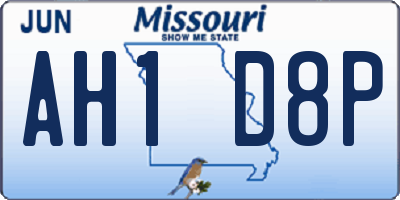 MO license plate AH1D8P