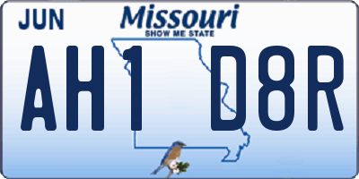 MO license plate AH1D8R