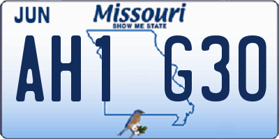 MO license plate AH1G3O