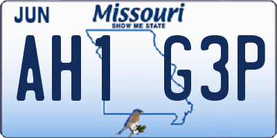 MO license plate AH1G3P