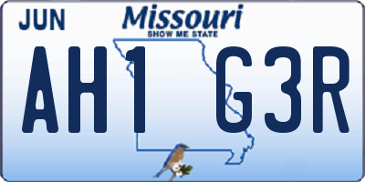 MO license plate AH1G3R