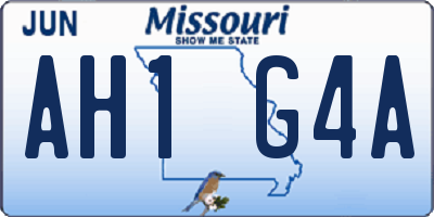 MO license plate AH1G4A