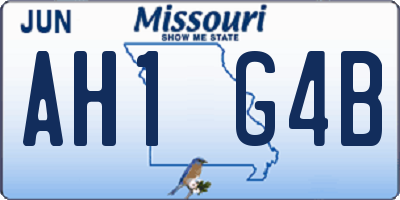 MO license plate AH1G4B