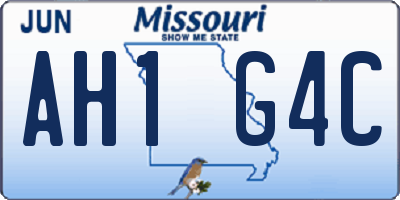 MO license plate AH1G4C