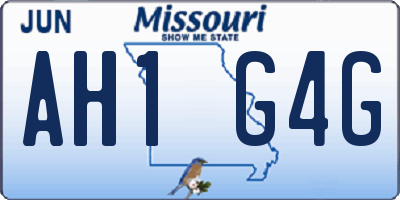 MO license plate AH1G4G