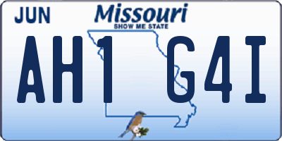 MO license plate AH1G4I