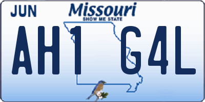 MO license plate AH1G4L