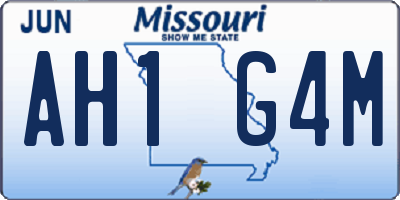 MO license plate AH1G4M