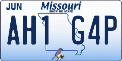 MO license plate AH1G4P