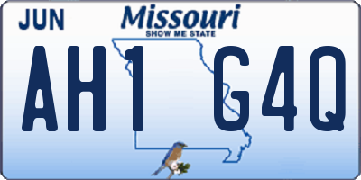 MO license plate AH1G4Q