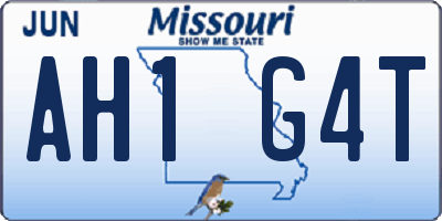 MO license plate AH1G4T